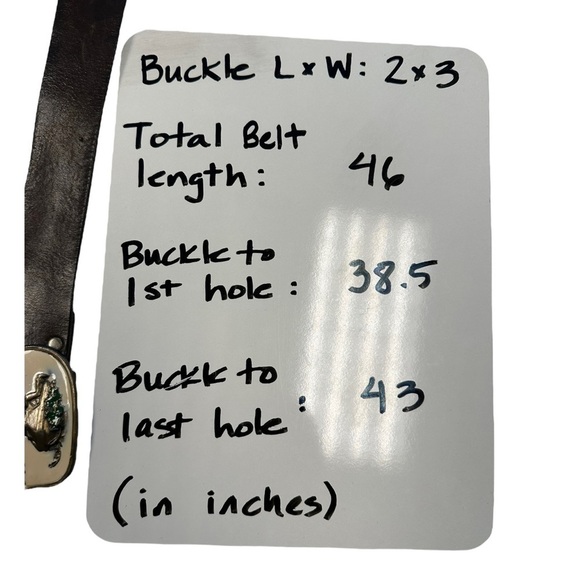 Vintage Snowmobile Enamel Buckle Leather Belt - Picture 6 of 6